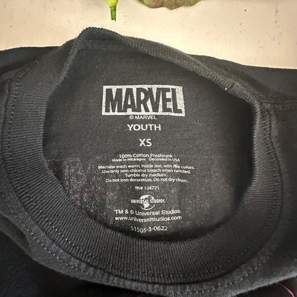 Marvel Youth XS Black Spider-Man Graphic Cotton T-Shirt - Picture 4 of 5